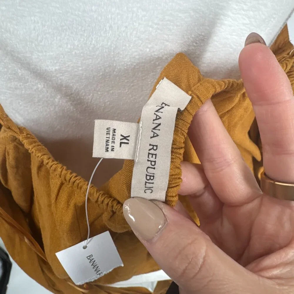 Banana Republic Linen-Blend Tie-Back Peplum Camisole Top Size XL NWT - Picture 11 of 13